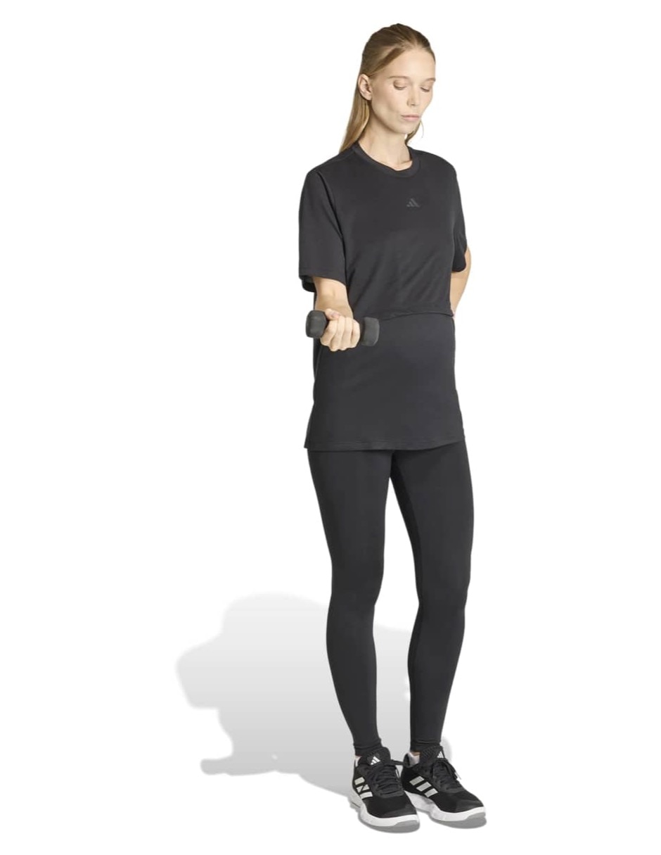 Playera maternidad manga corta Adidas Sportswear Motion cuello redondo