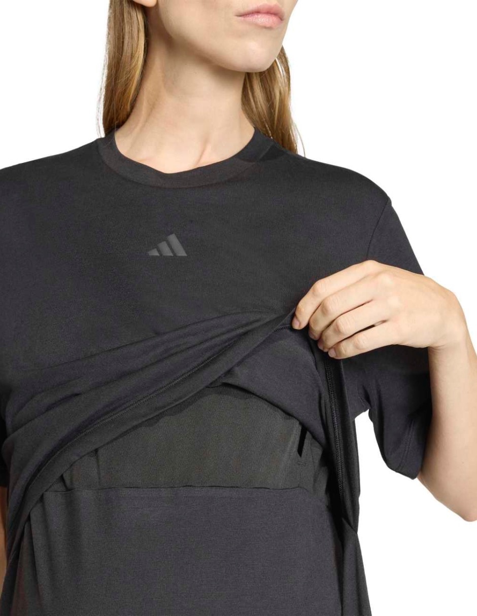 Playera maternidad manga corta Adidas Sportswear Motion cuello redondo