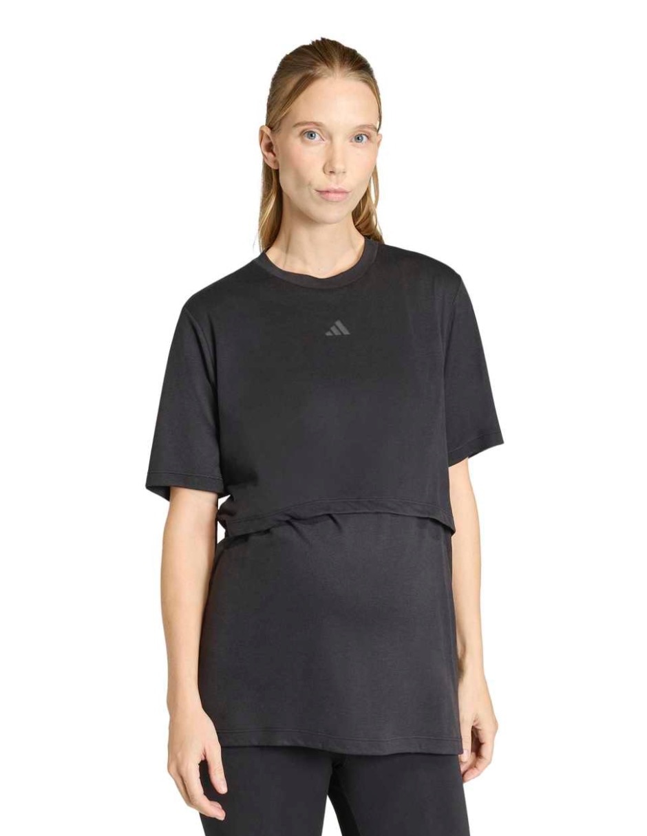 Playera maternidad manga corta Adidas Sportswear Motion cuello redondo