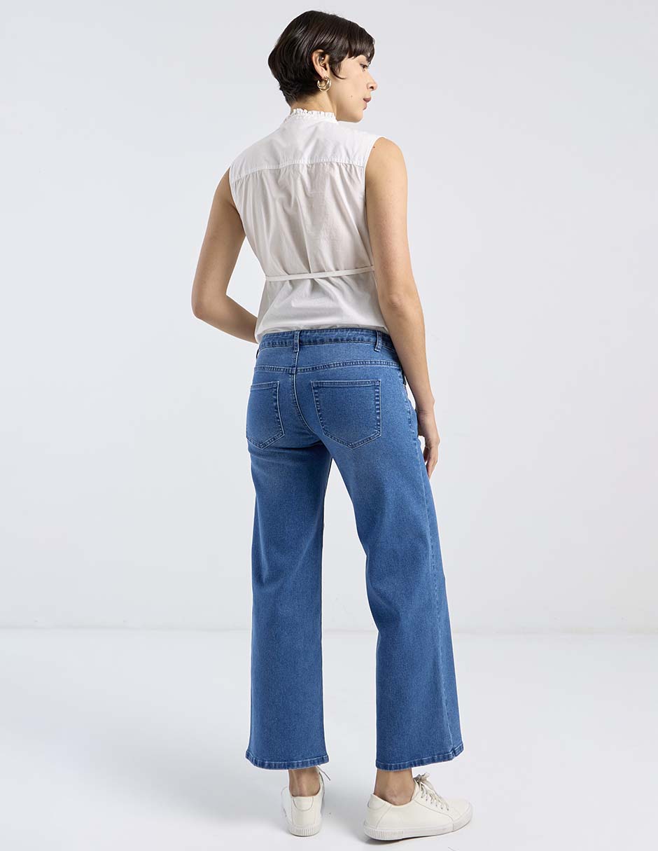 Jeans maternidad straight corte cintura alta 2