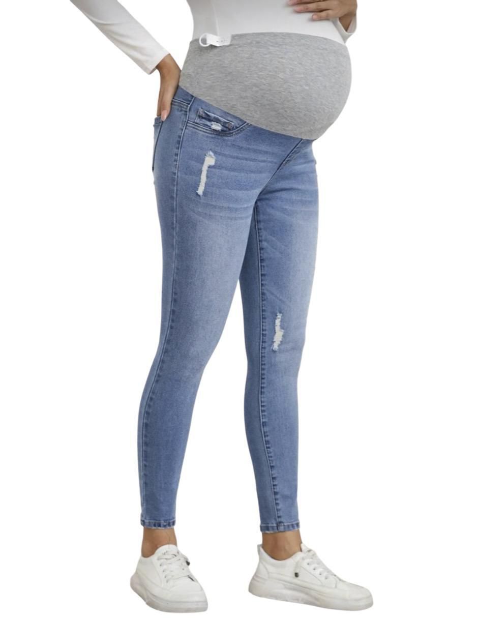 Jeans maternidad skinny corte cintura