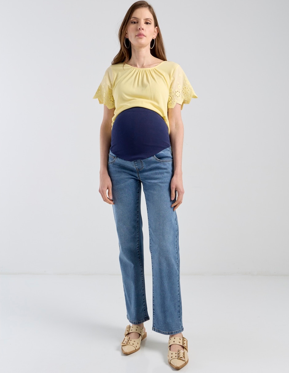 Jeans maternidad straight One To Nine a la cadera 2