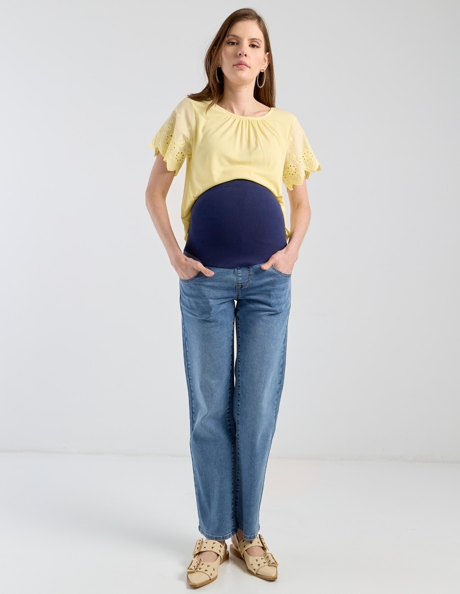 Jeans maternidad straight One To Nine a la cadera 3