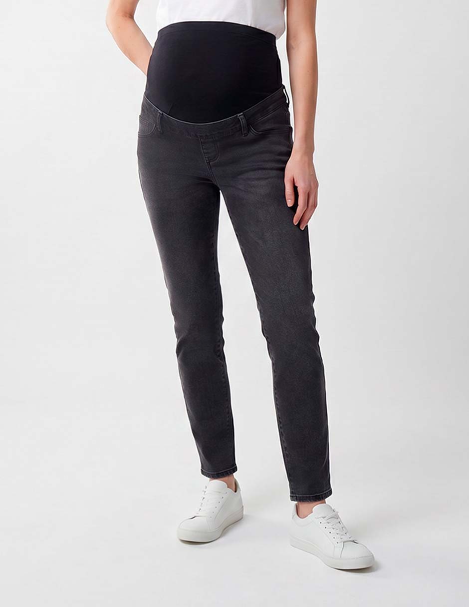 Jeans maternidad skinny corte cintura alta