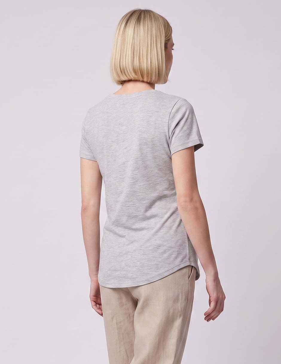 Playera maternidad manga corta cuello redondo 2