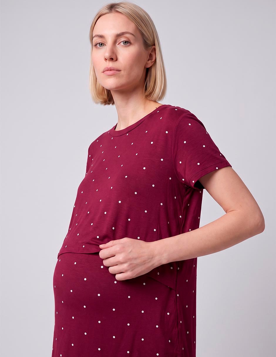 Playera maternidad manga corta cuello redondo 6