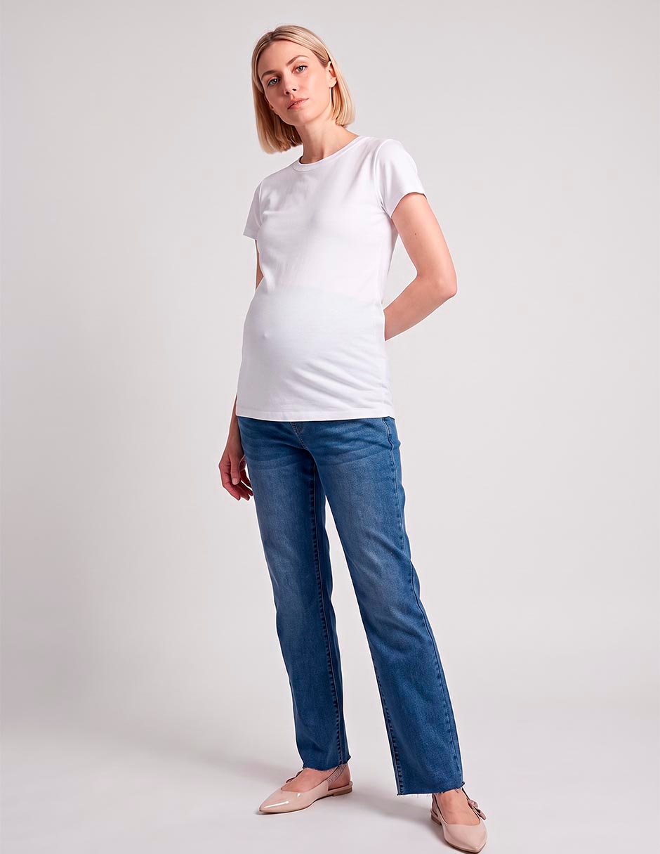 Jeans maternidad straight corte cintura alta 3