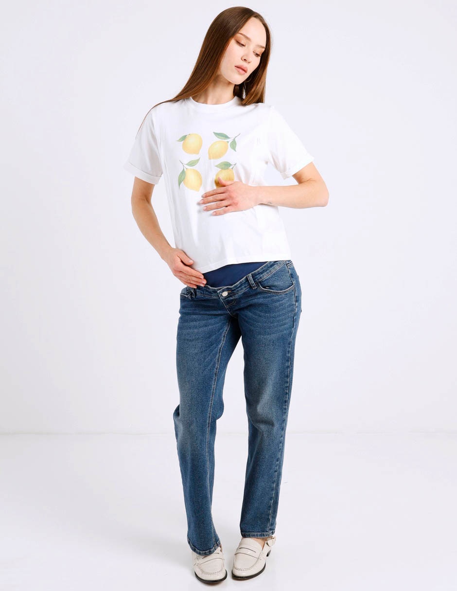Playera maternidad manga corta cuello redondo 3