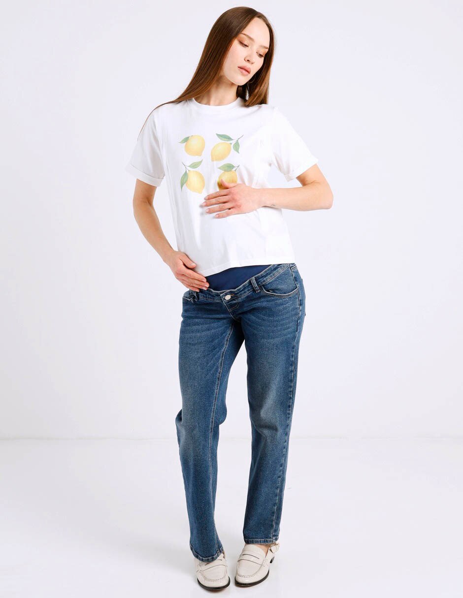 Playera maternidad manga corta cuello redondo 3