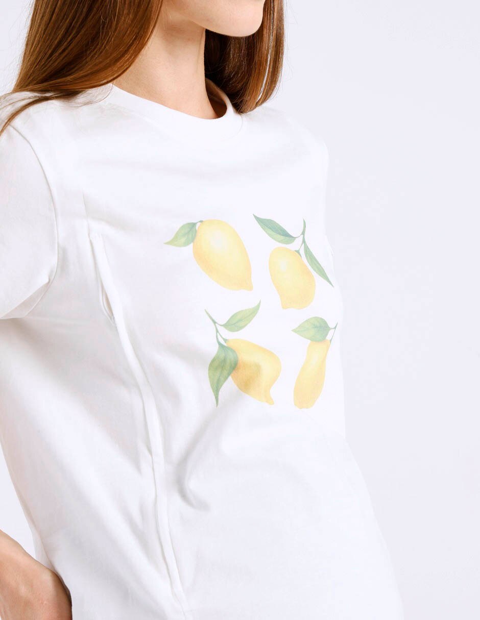 Playera maternidad manga corta cuello redondo 4