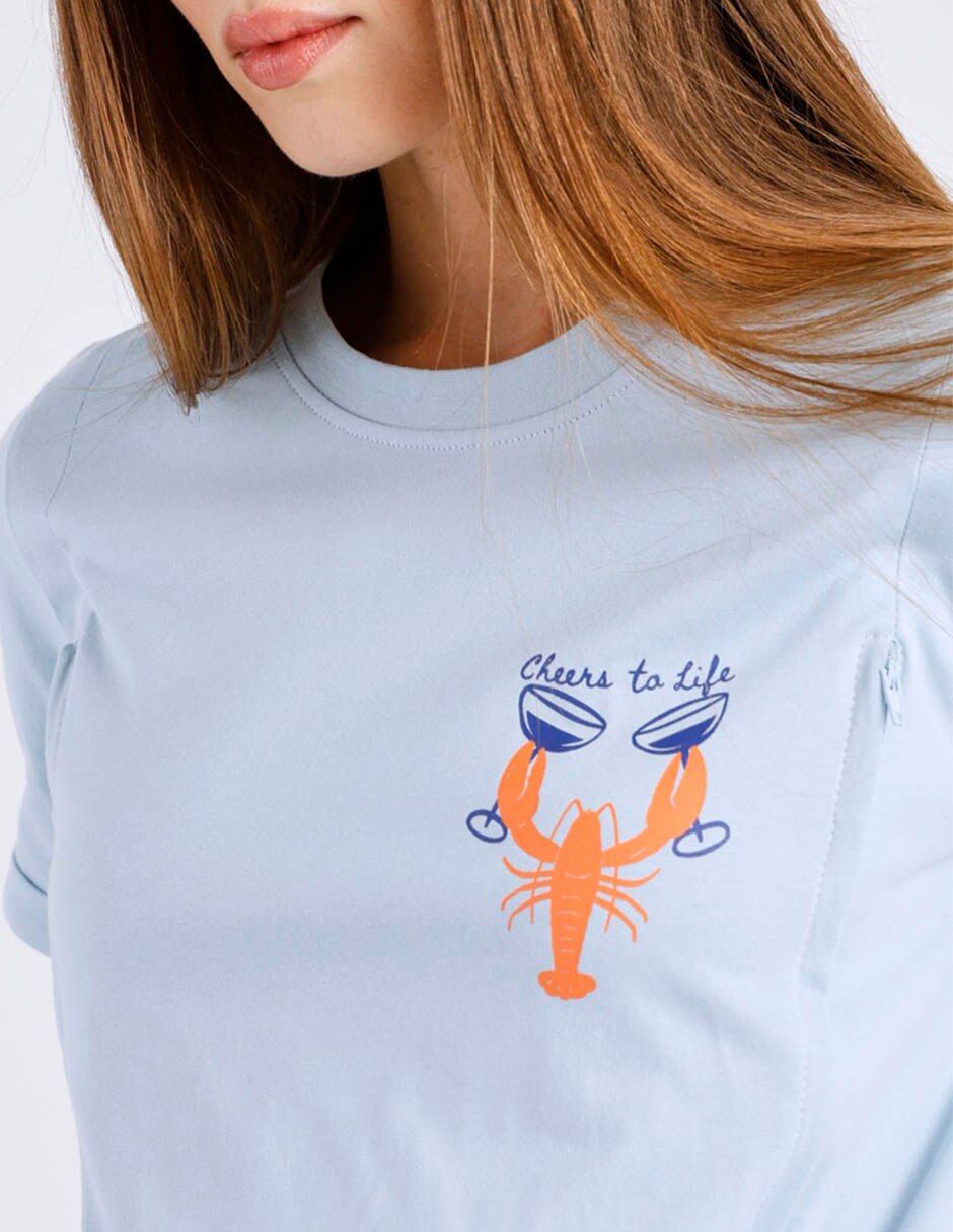 Playera maternidad manga corta cuello redondo