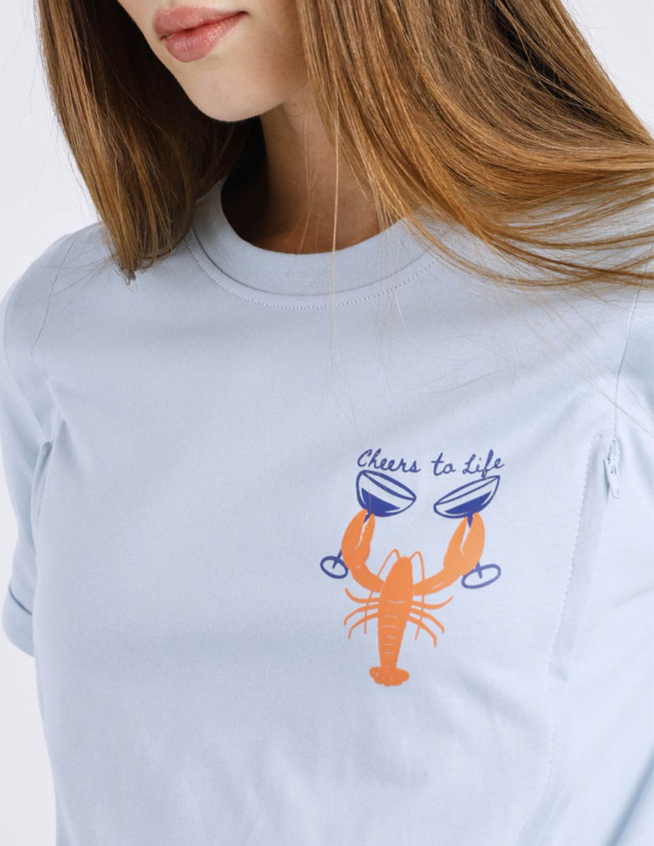 Playera maternidad manga corta cuello redondo