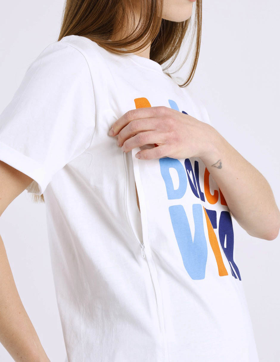 Playera maternidad manga corta cuello redondo 5