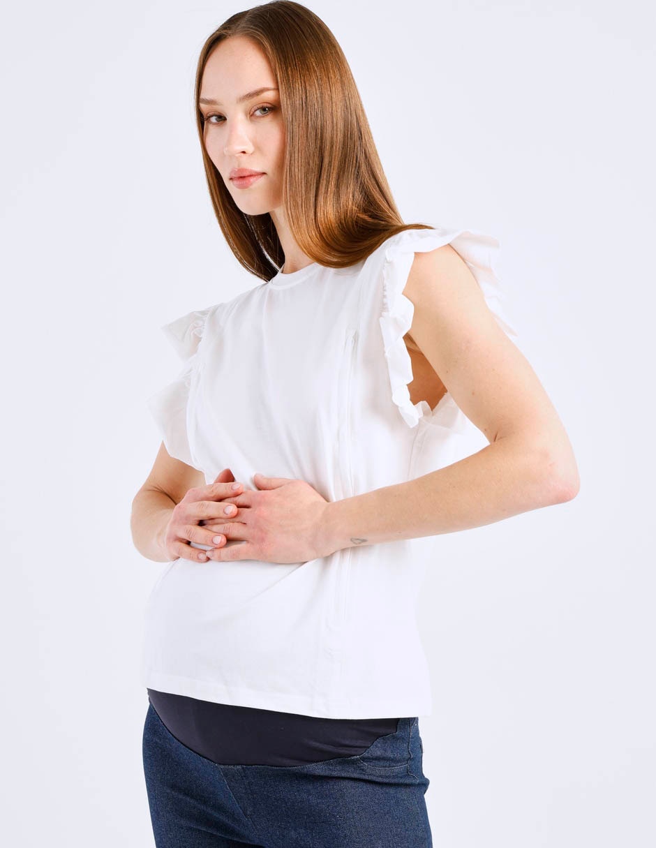 Playera maternidad manga corta milk it cuello redondo