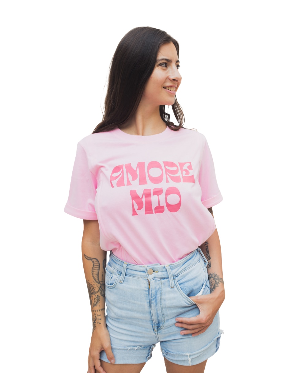 Playera maternidad manga corta Amore Mio cuello redondo 3