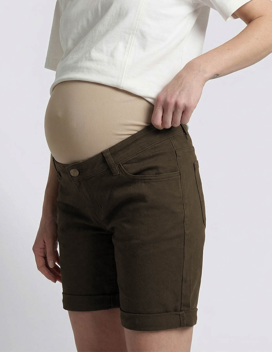 "short/bermuda maternidad" "de" gabardina 9