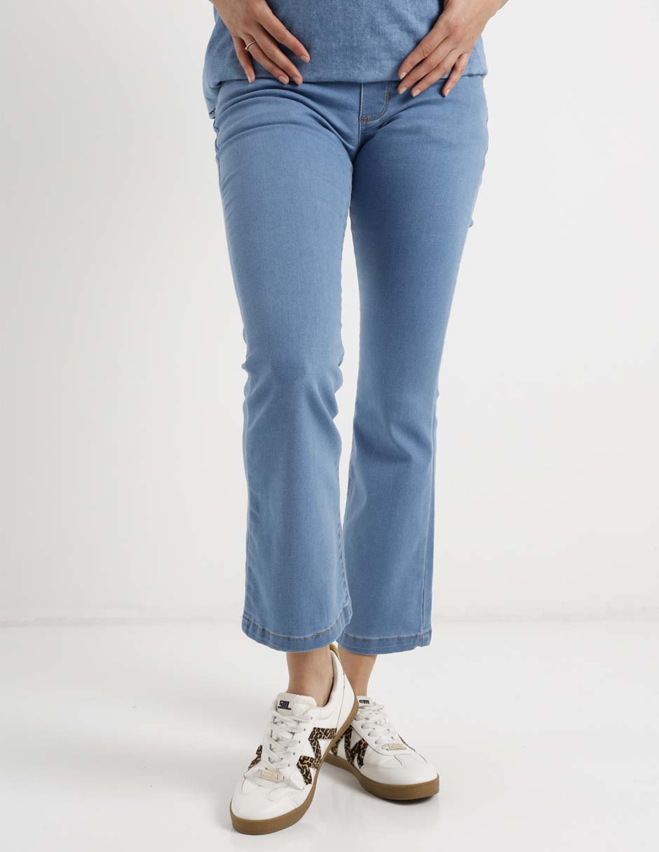 Jeans maternidad campana corte cintura 1