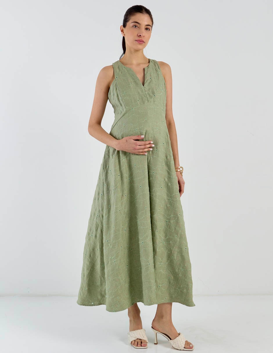 Vestido maternidad largo casual Expecting Essentials 8
