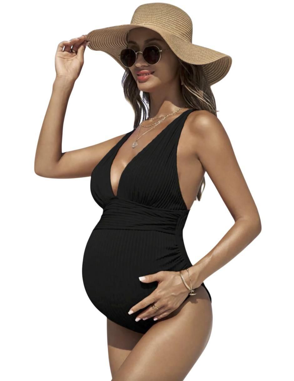 Traje de baño completo maternidad Loving Mommy estampado a rayas