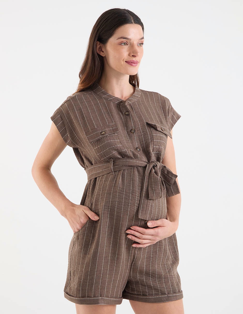 Romper maternidad estampado a rayas Romper maternidad estampado a rayas