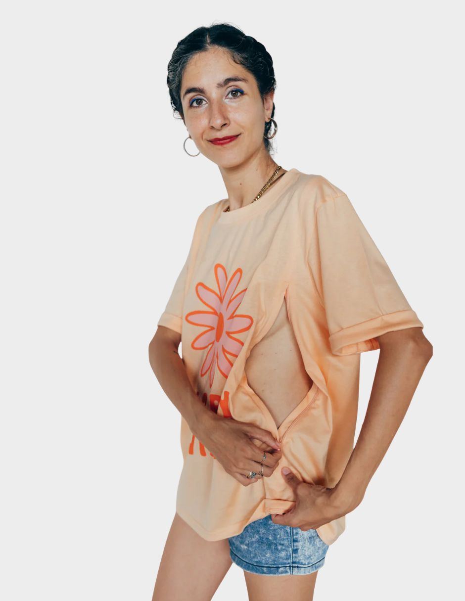 Playera maternidad manga corta cuello redondo 3
