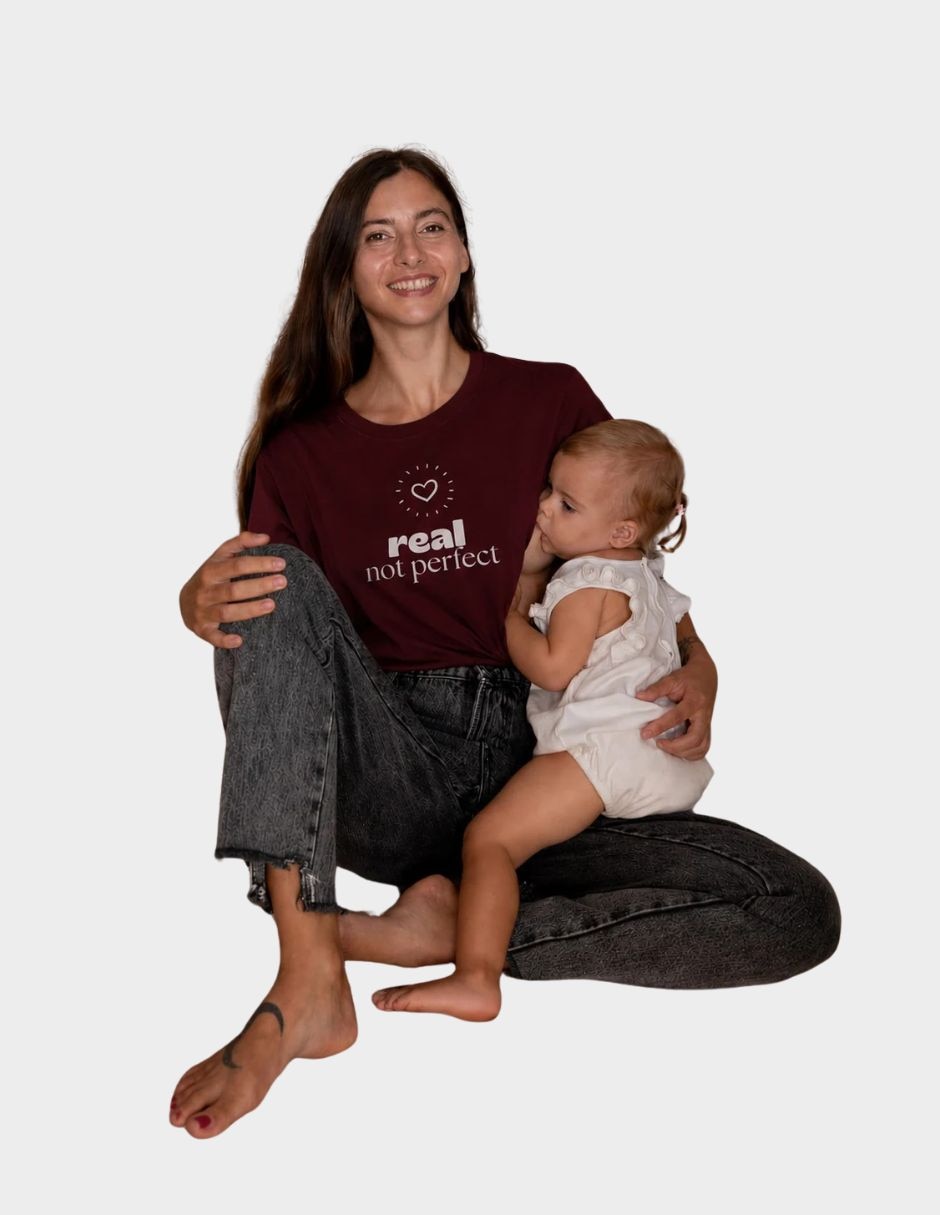 Playera maternidad manga corta cuello redondo Playera maternidad manga corta cuello redondo