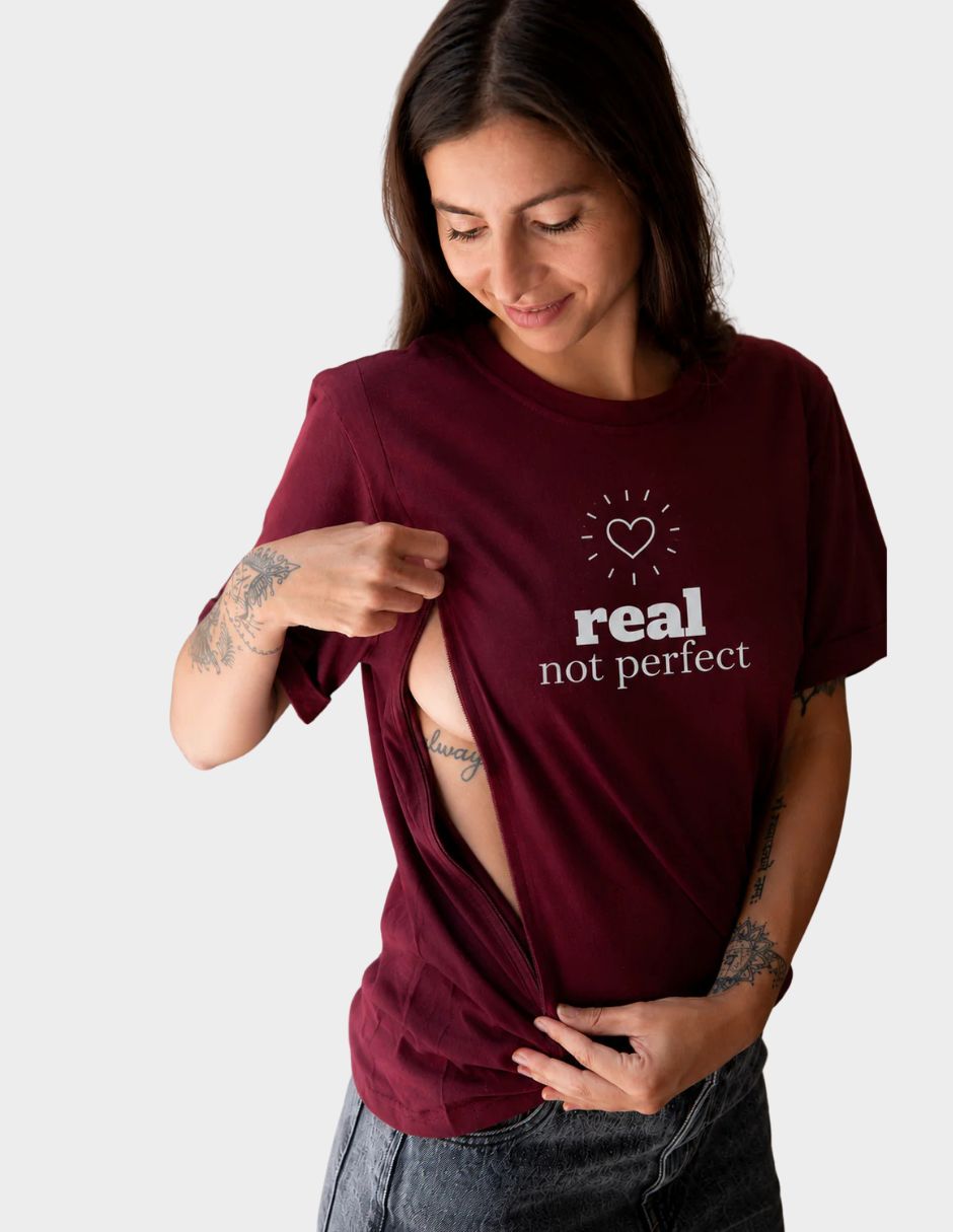 Playera maternidad manga corta cuello redondo 3