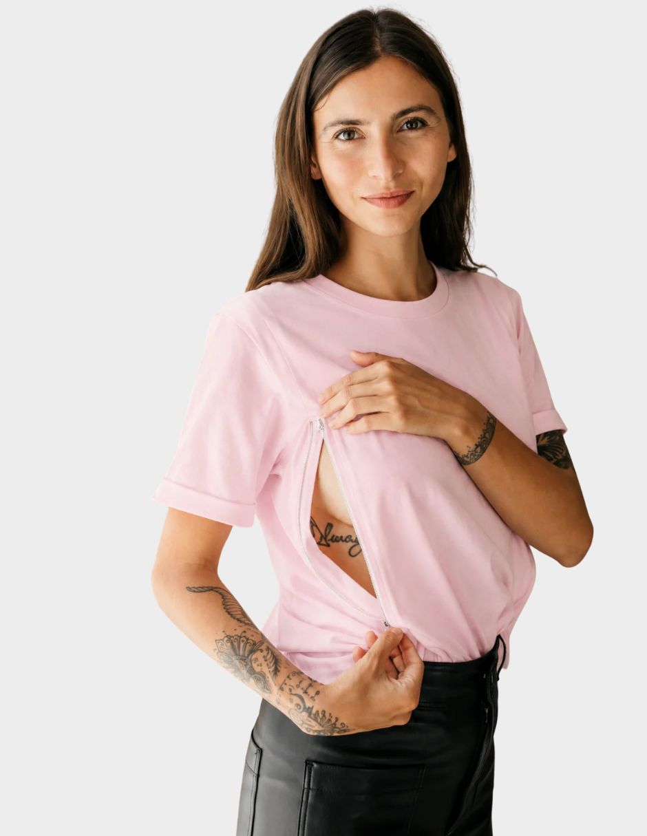 Playera maternidad manga corta cuello redondo 4