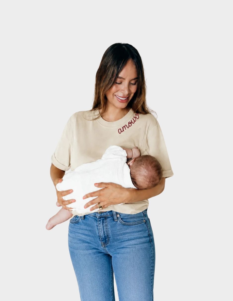 Playera maternidad manga corta cuello redondo Playera maternidad manga corta cuello redondo