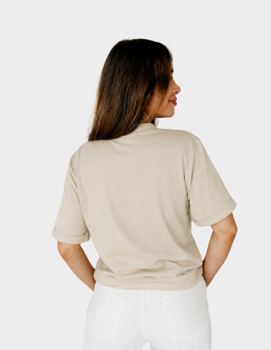 Playera maternidad manga corta cuello redondo 2