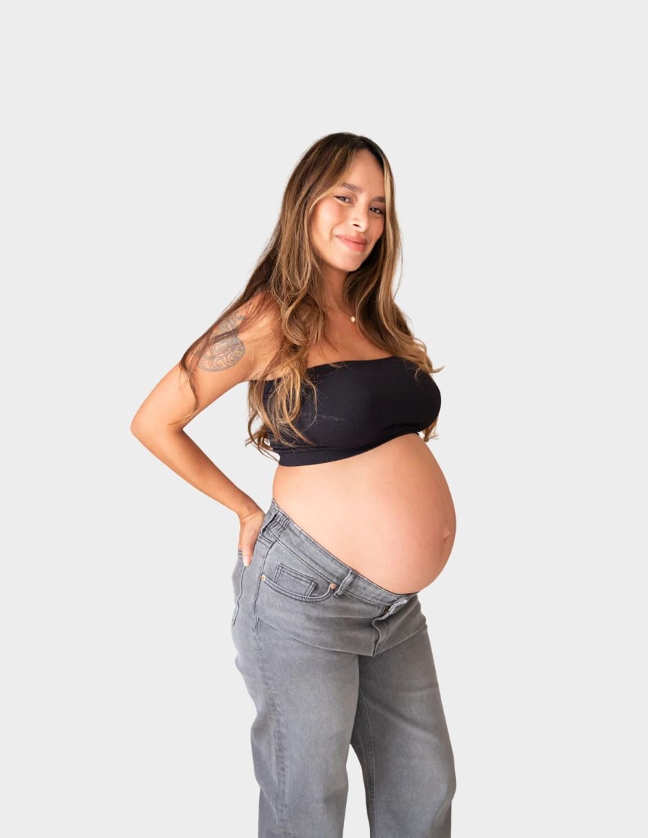 Jeans maternidad straight a la cadera 4