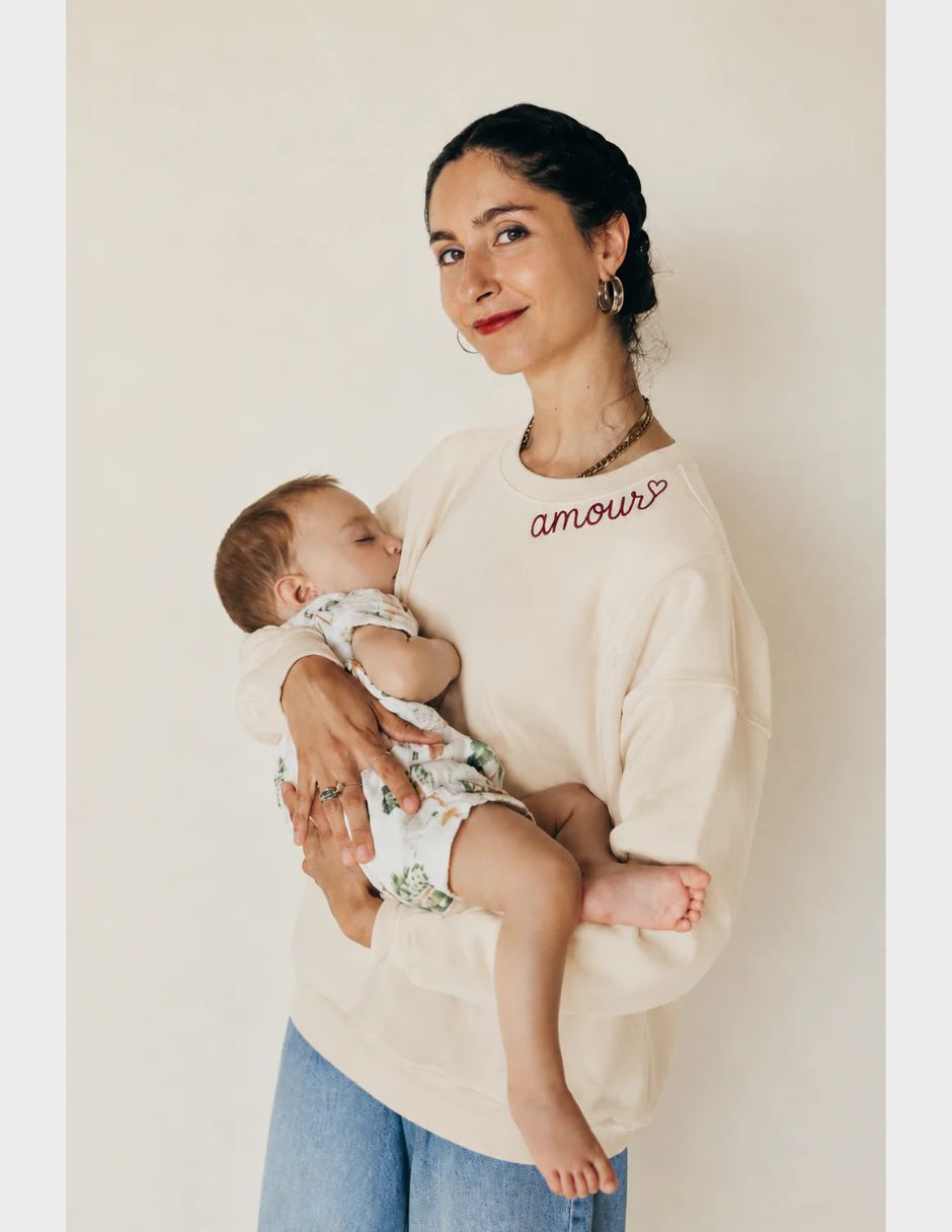 Sudadera maternidad con abertura