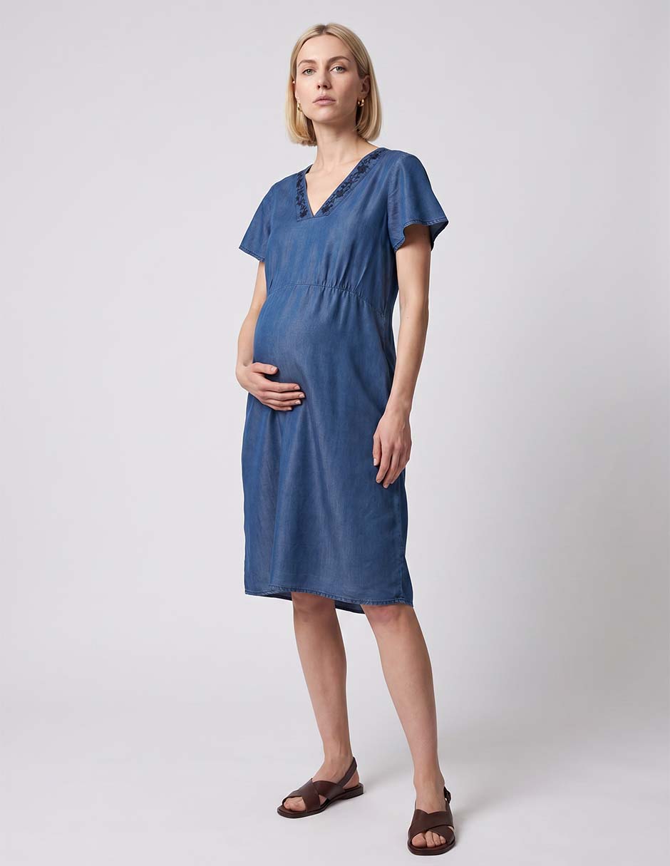 Vestido maternidad rodilla casual Vestido maternidad rodilla casual