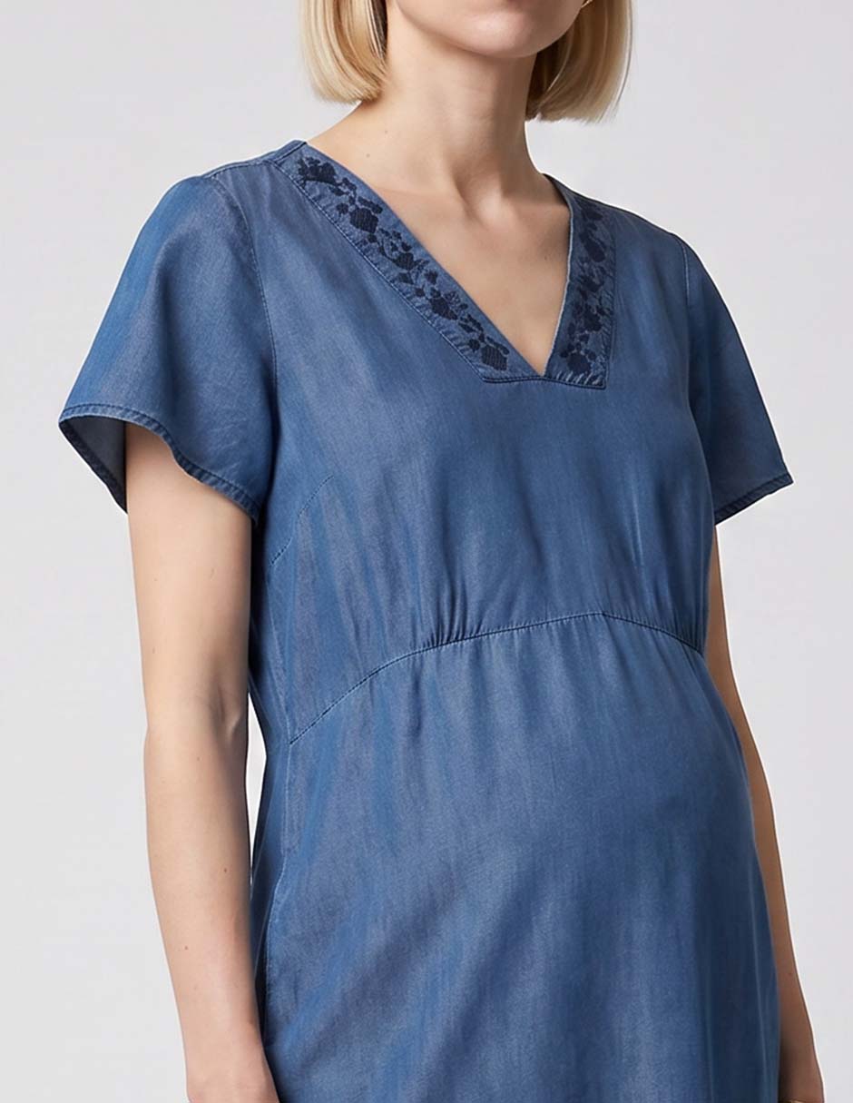 Vestido maternidad rodilla casual 2