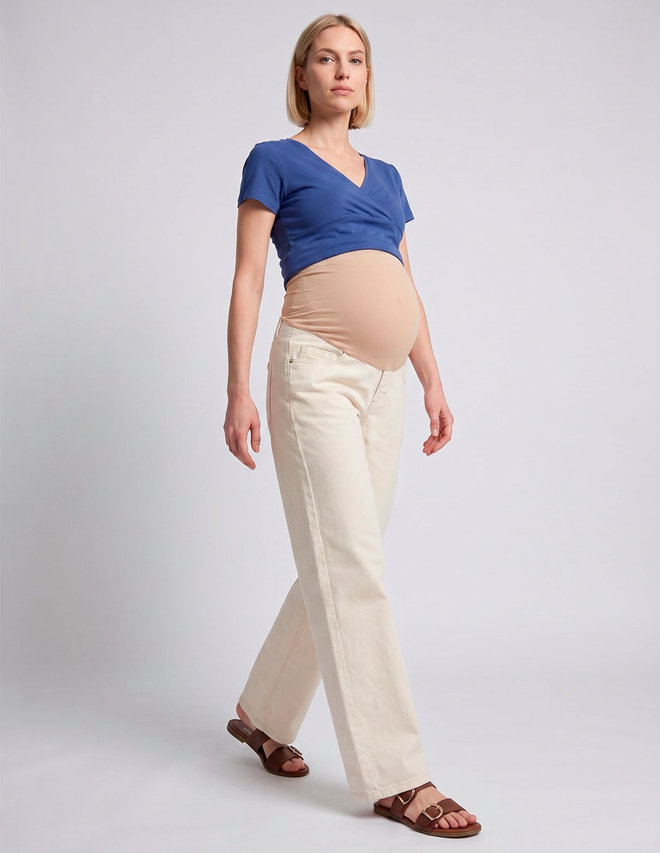 Jeans maternidad relajado M387 corte cintura 2