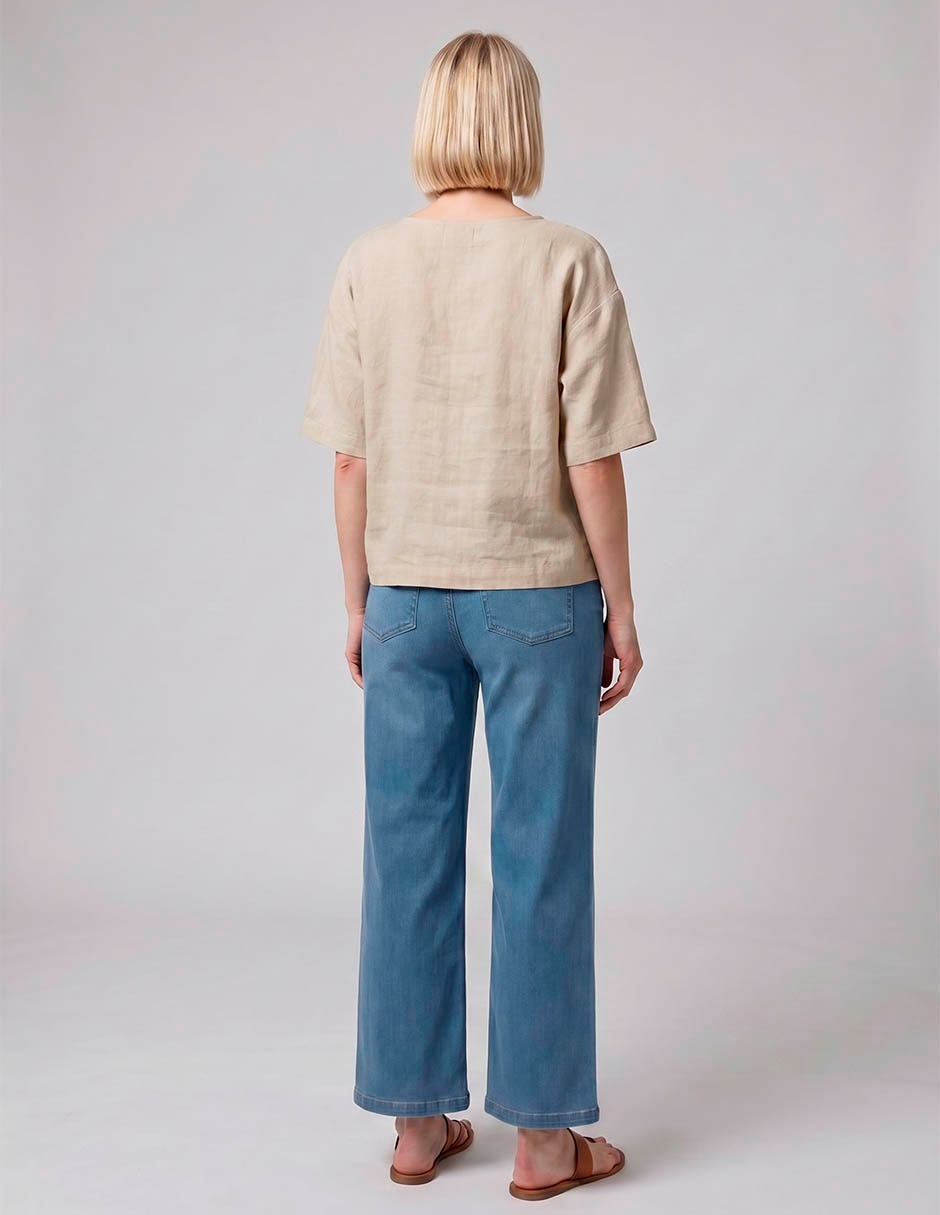 Jeans maternidad straight corte cintura alta 2