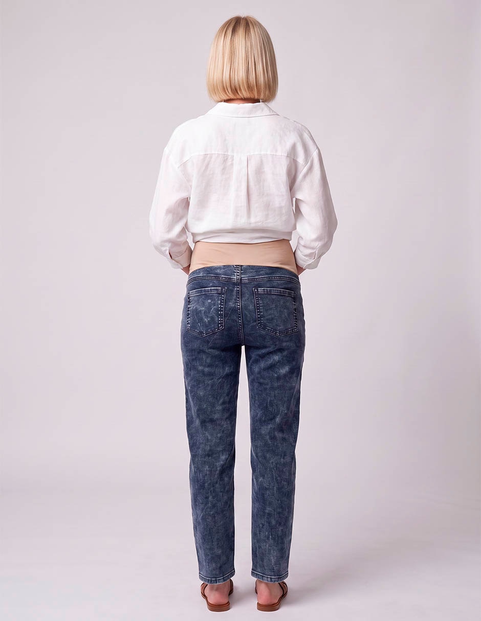 Jeans maternidad straight corte cintura 4