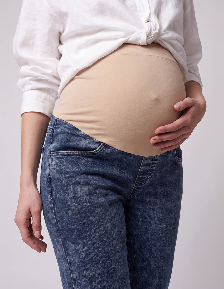 Jeans maternidad straight corte cintura 5