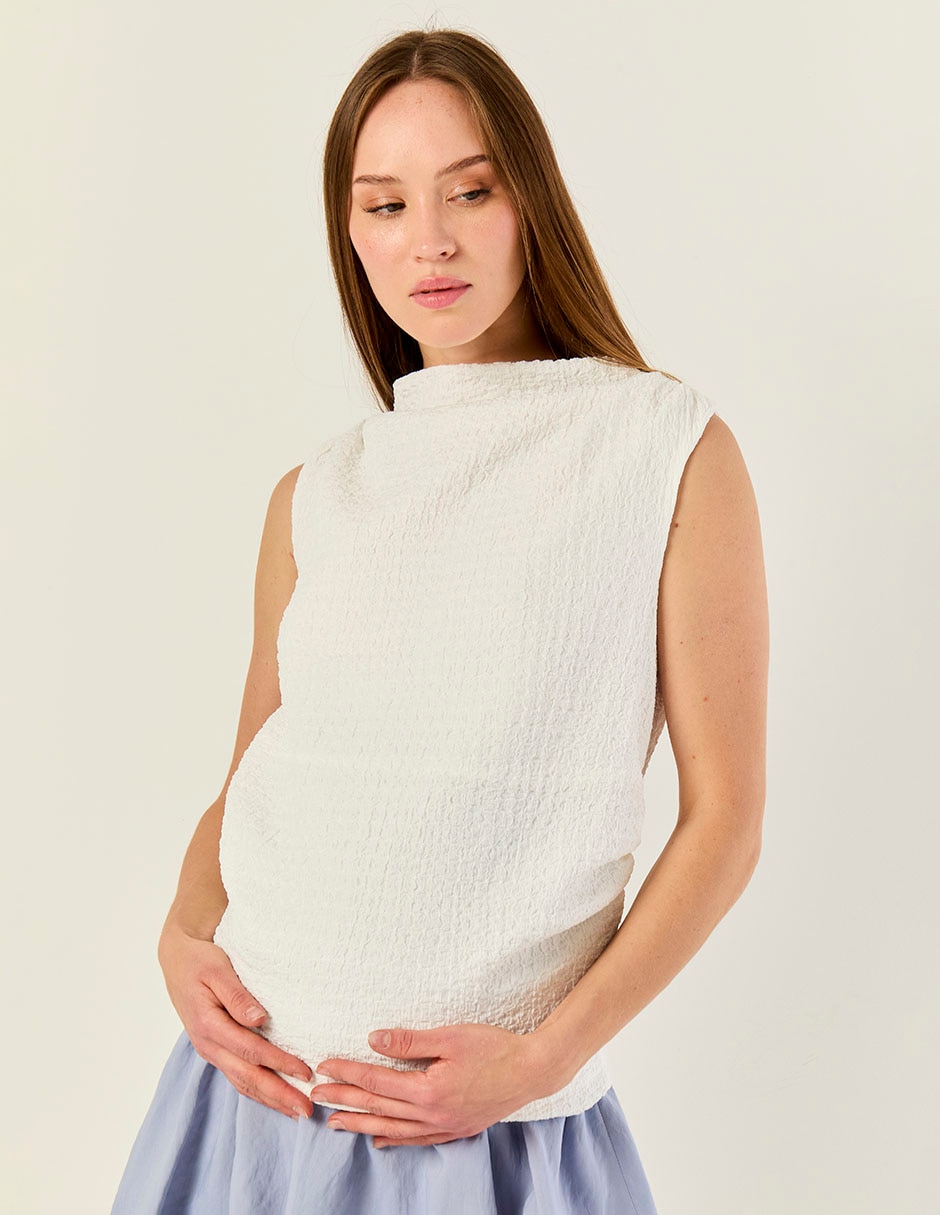 Blusa de maternidad cuello redondo Blusa de maternidad cuello redondo