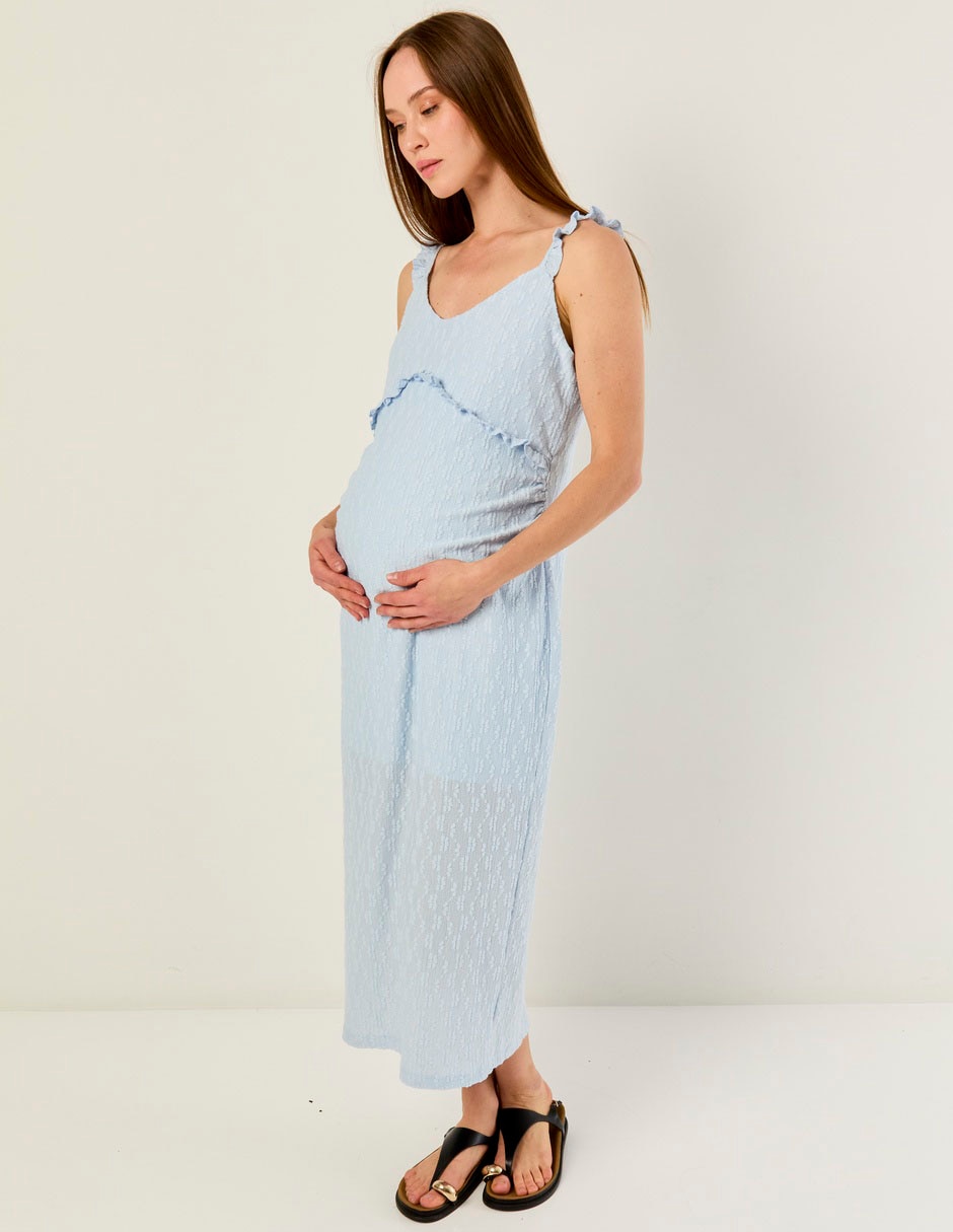 Vestido maternidad largo casual para mujer
