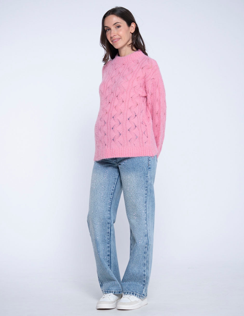 Jeans maternidad mom corte cintura 2