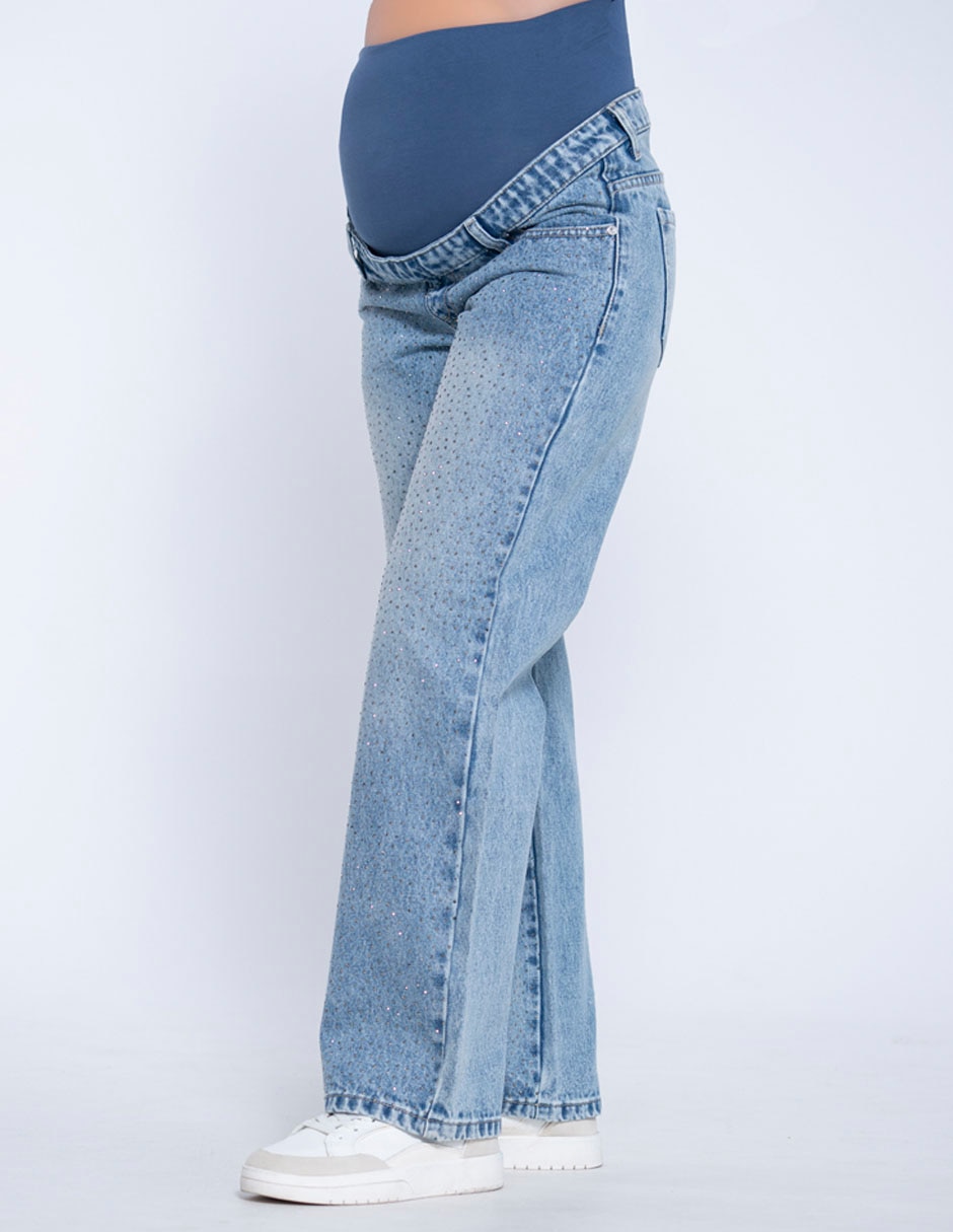 Jeans maternidad mom corte cintura 3