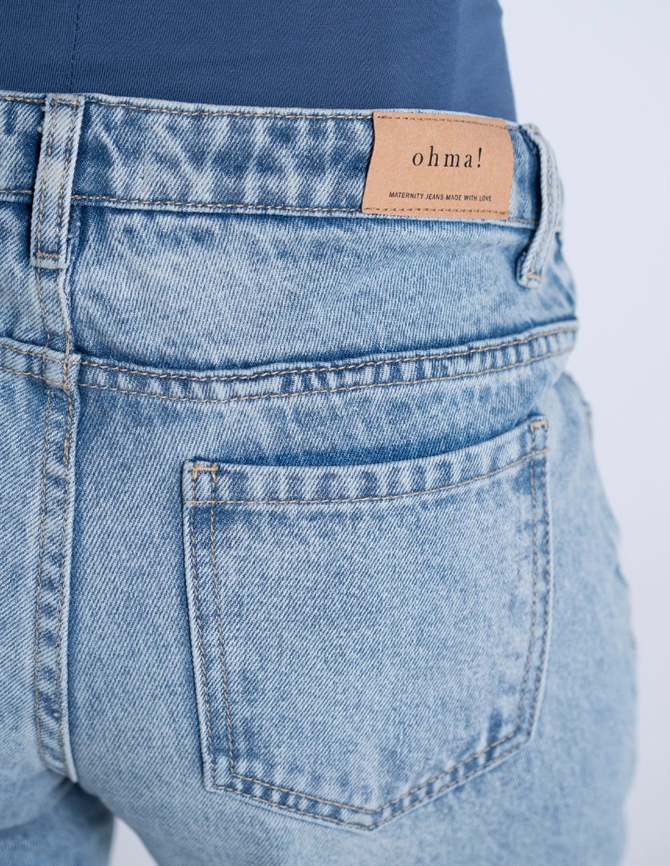 Jeans maternidad mom corte cintura 5