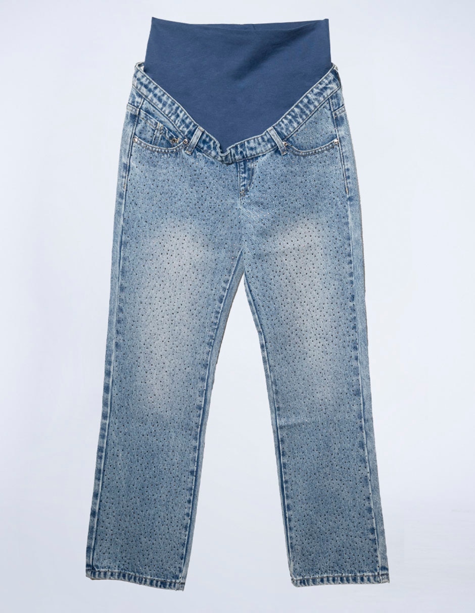 Jeans maternidad mom corte cintura 8