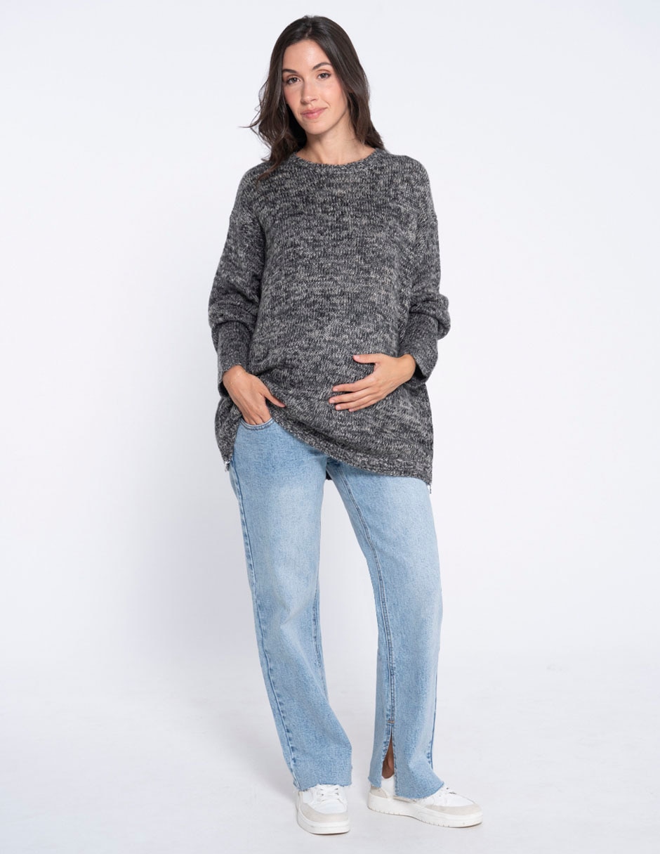 Jeans maternidad straight a la cintura alta 2