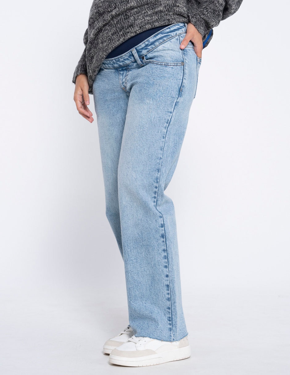 Jeans maternidad straight a la cintura alta 3