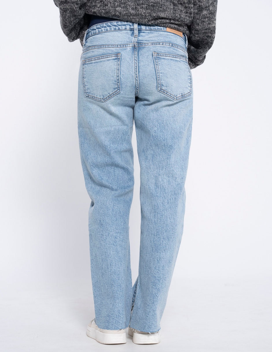 Jeans maternidad straight a la cintura alta 4