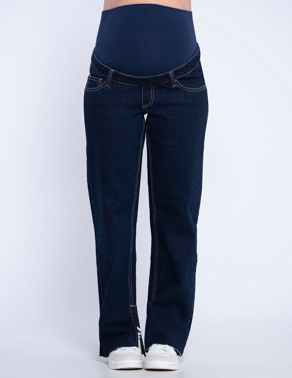 Jeans maternidad straight corte cintura