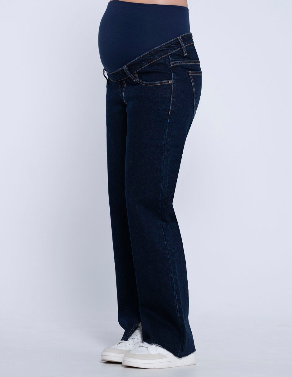 Jeans maternidad straight corte cintura 3