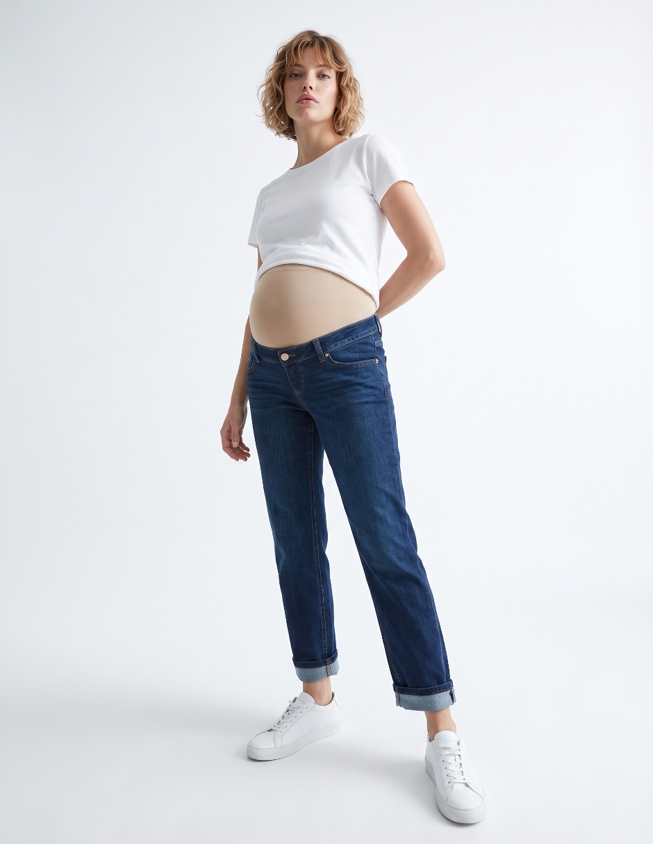 Jeans maternidad straight corte cintura 3